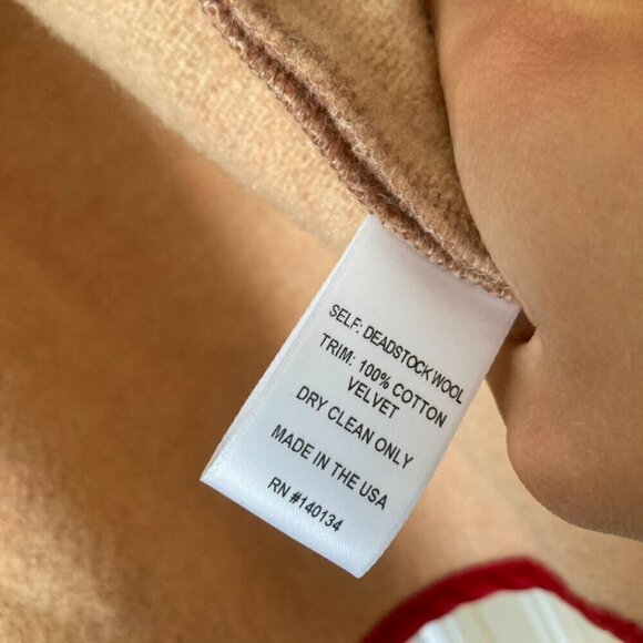 NWT Carleen Free People Scarf Jacket Orange 100% Wool Made In USA Sz XL - Picture 6 of 7